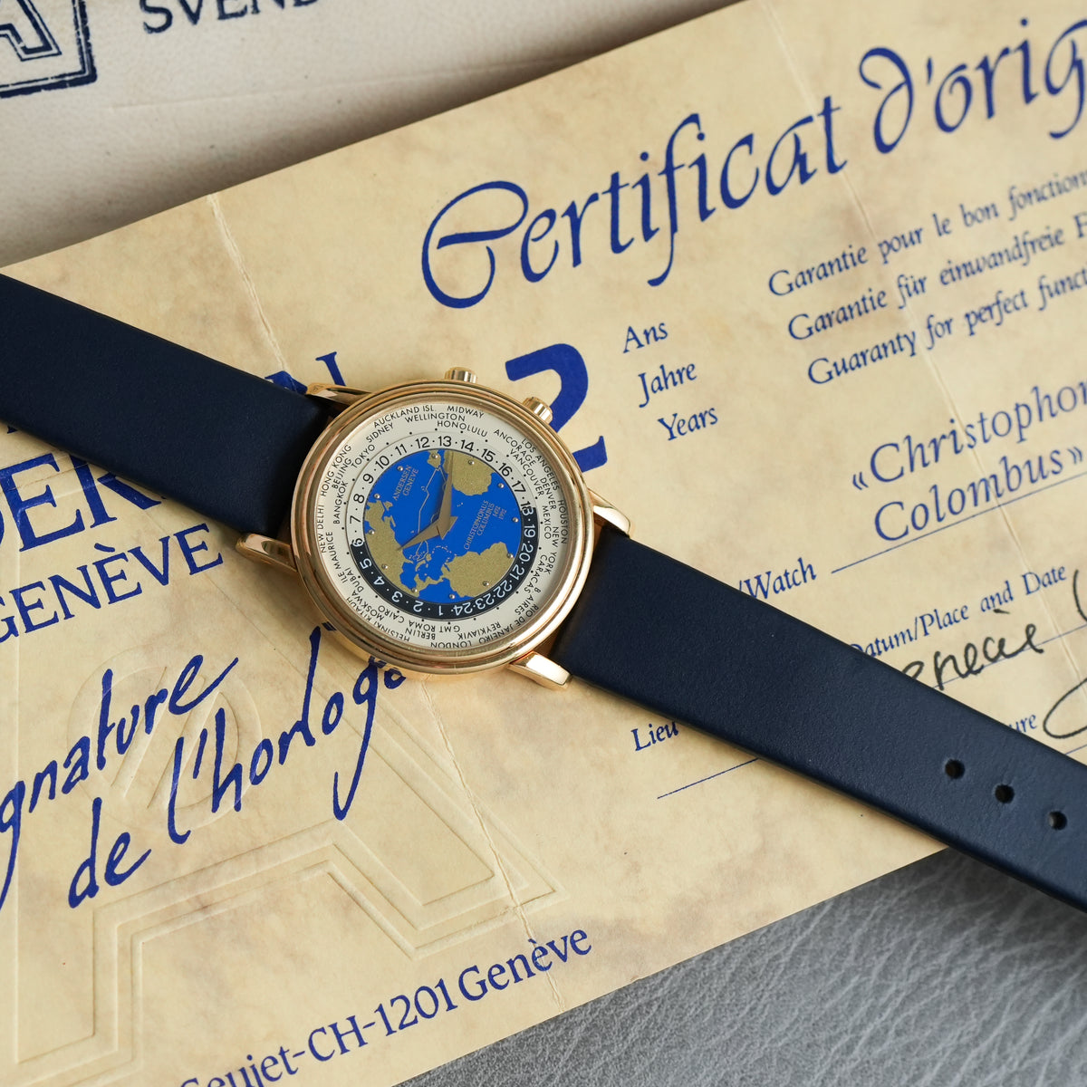 Worldtime Christophorus Columbus 500th Anniversary Enamel Dial