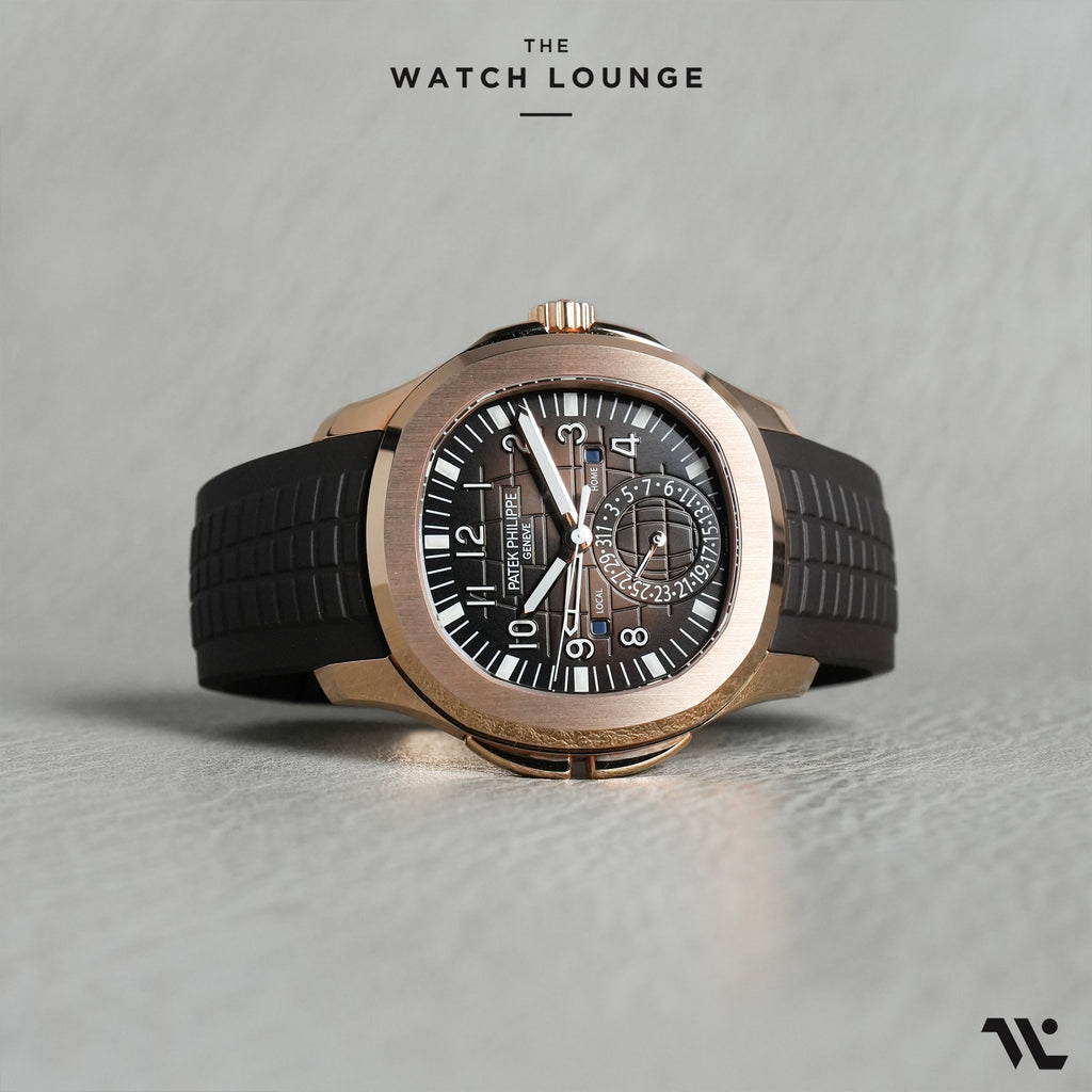 NOS Aquanaut Travel Time Brown Dial Rose Gold