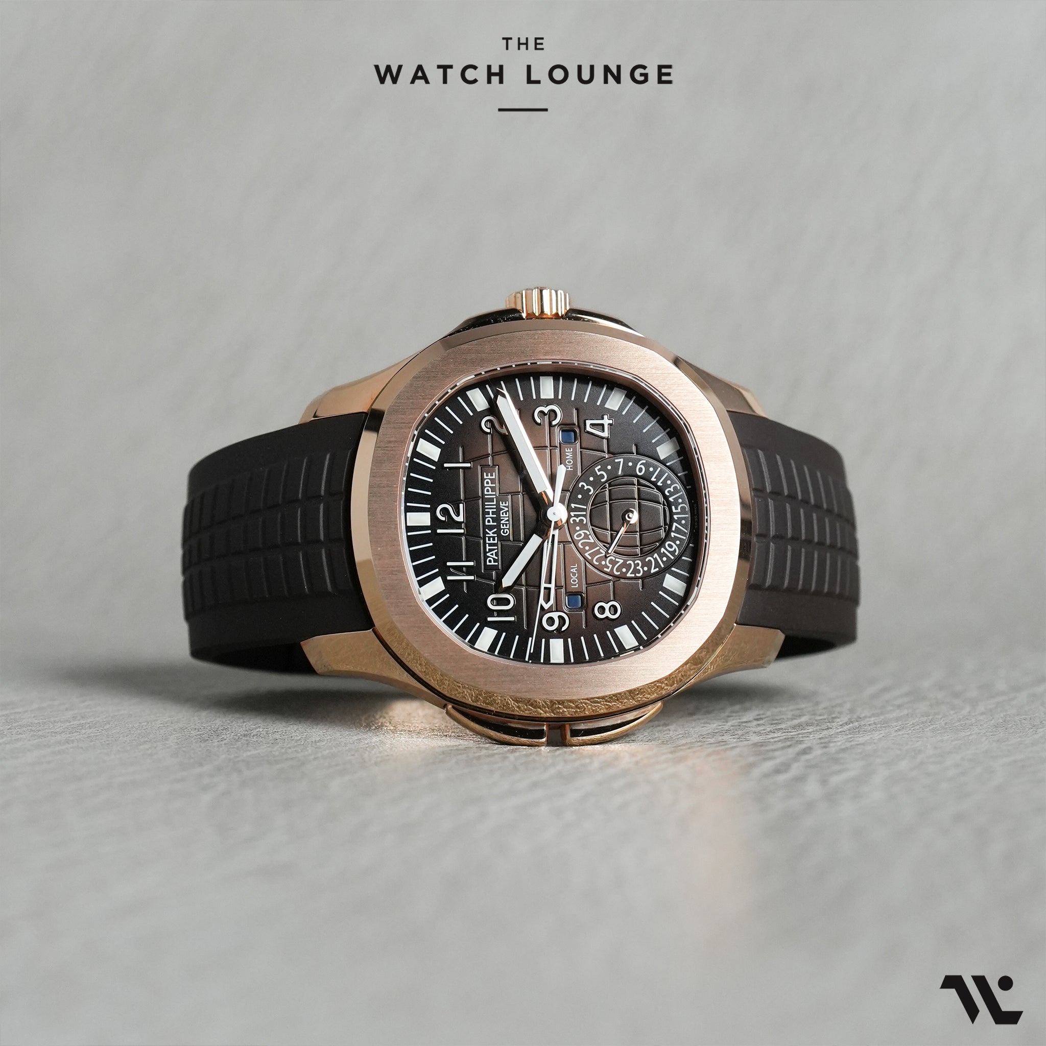 NOS Aquanaut Travel Time Brown Dial Rose Gold