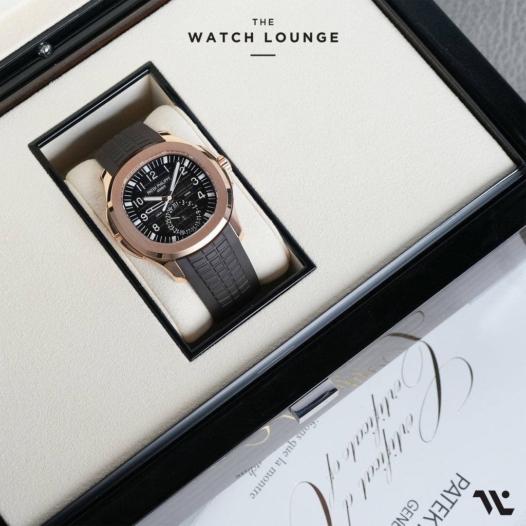 NOS Aquanaut Travel Time Brown Dial Rose Gold