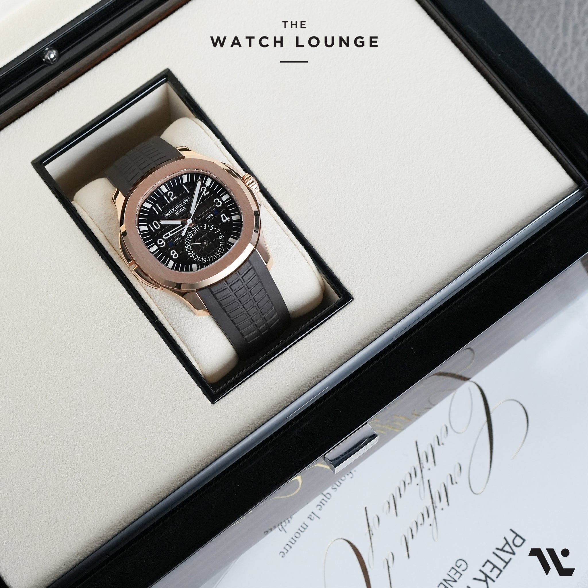 NOS Aquanaut Travel Time Brown Dial Rose Gold
