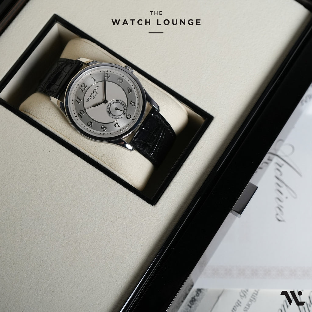 Calatrava 5196P Silver-Grey Dial and Arabic Numerals