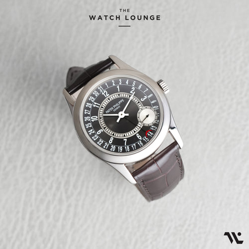 Calatrava Black Dial with Radial Date Display ref. 6000G