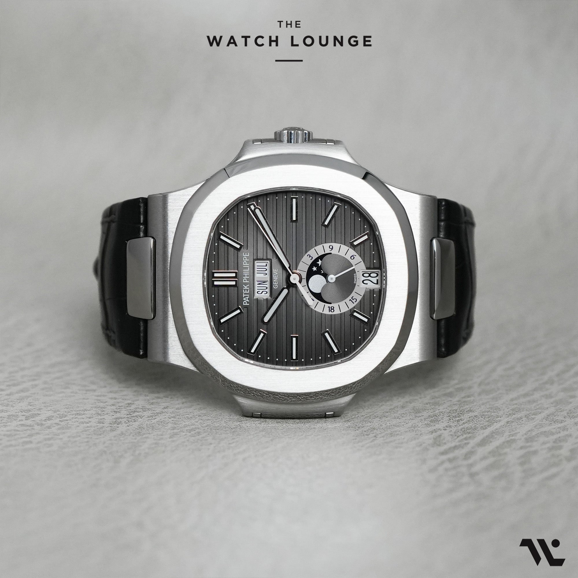 Nautilus Annual Calendar Sunburst Black Dial 5726A